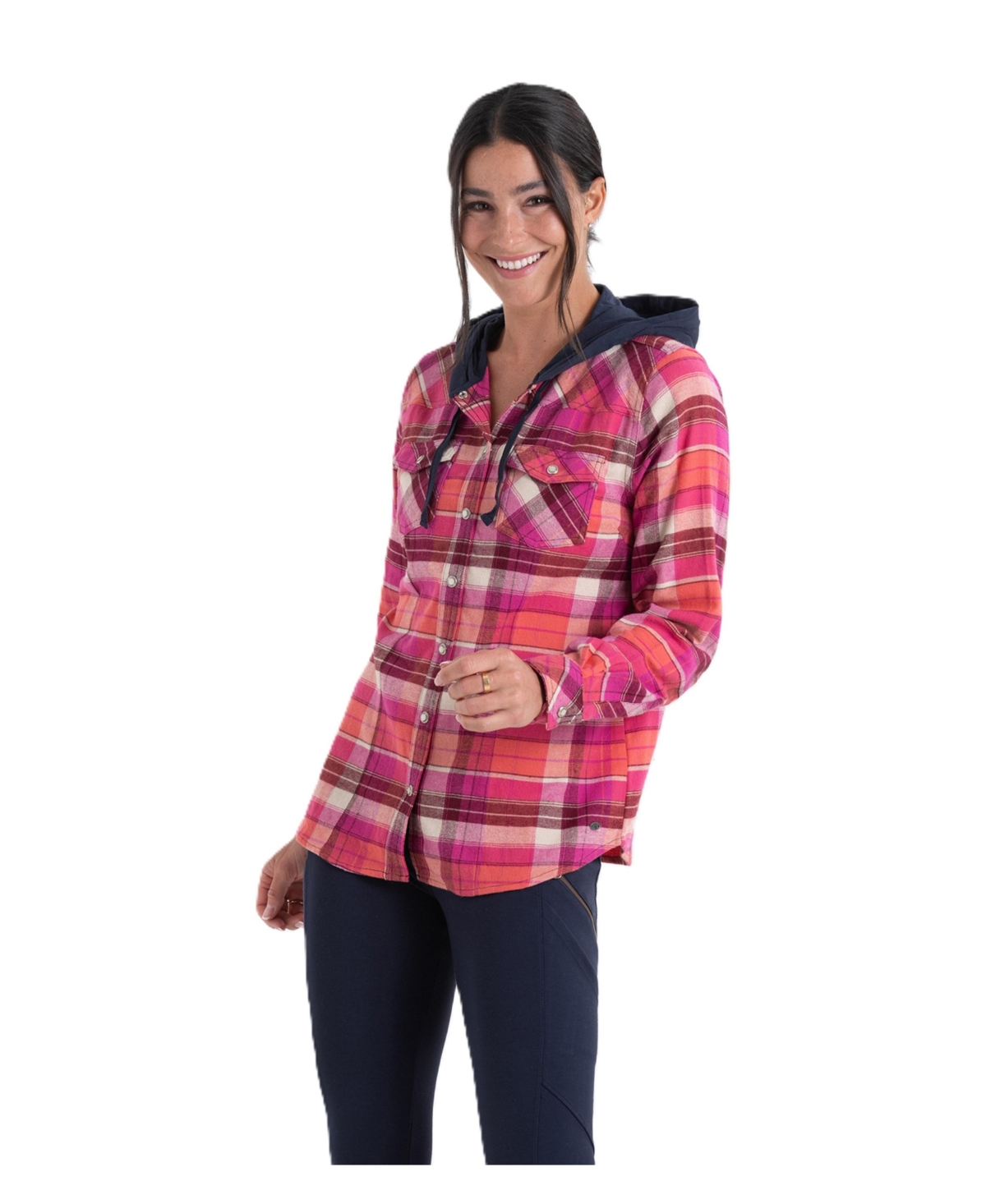 Legendary Whitetails Women's Lumber Jane Plaid Hooded Long-Sleeve Button-Up Shirt - Fusion plaid