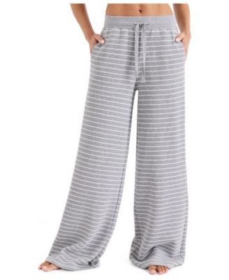 Women's Luxe Organic Cotton-Blend Waffle-Knit Mid-Rise Wide-Leg Pants