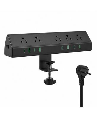 Desk Clamp Mount 45W Fast Charging Surge Protector Power Strip for Multiple Devices