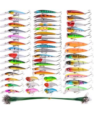 Fishing Lures Kit Mixed Minnow Popper Crank Baits Soft Lures For Freshwater Saltwater