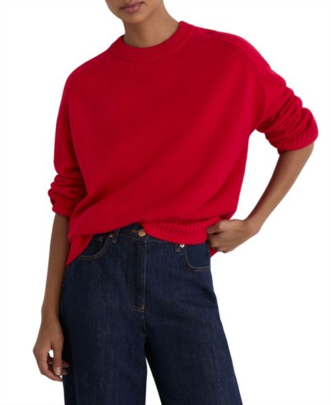 Женский свитер REISS Riley Crewneck, цвет: Красный