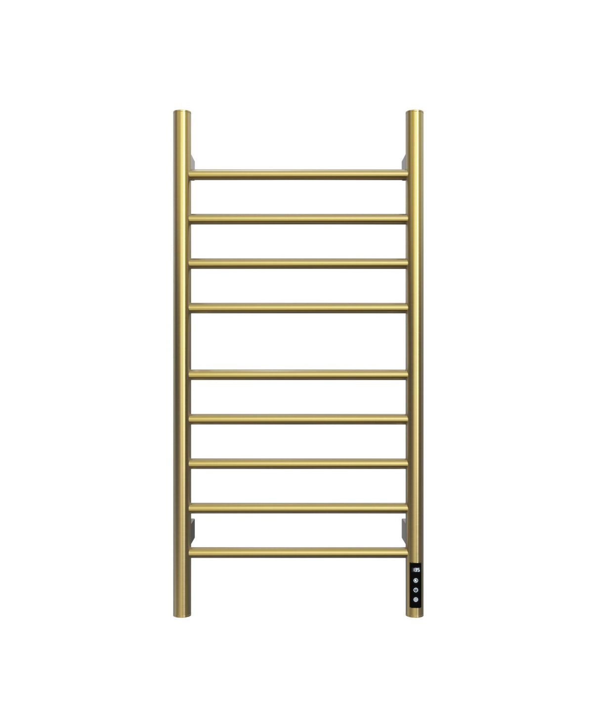 Phying 9-Bar Heated Towel Rack Wall Mounted Towel Warmer Smart Touch Screen Timer Polished 304 Stainless Steel Plug-in or Hard-Wired Dual Mode