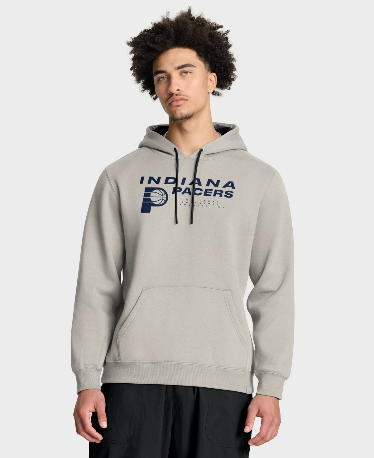 Fanatics Men's Off White Indiana Pacers Crossover Collection Blocked Shot Premium Pullover Hoodie - Cream, Black