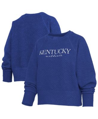Women's Royal Kentucky Wildcats Champagne Nova Quilted Sweatshirt