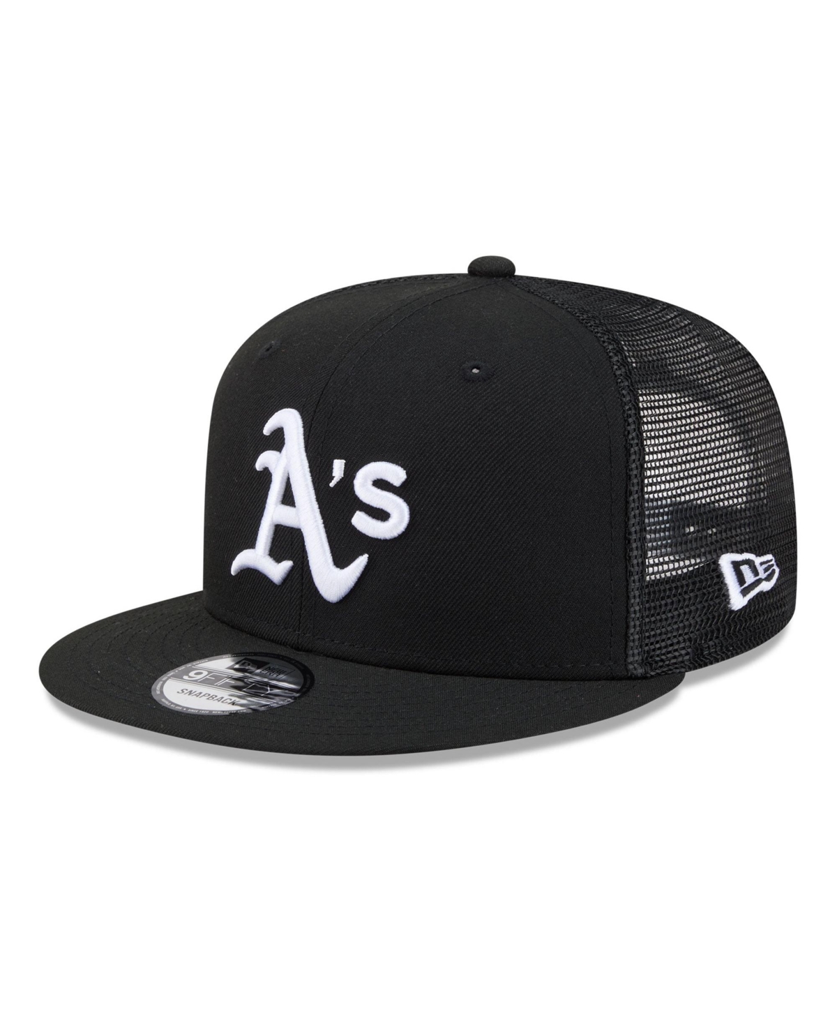 New Era Men's Black Athletics 9FIFTY Adjustable Trucker Hat - Black