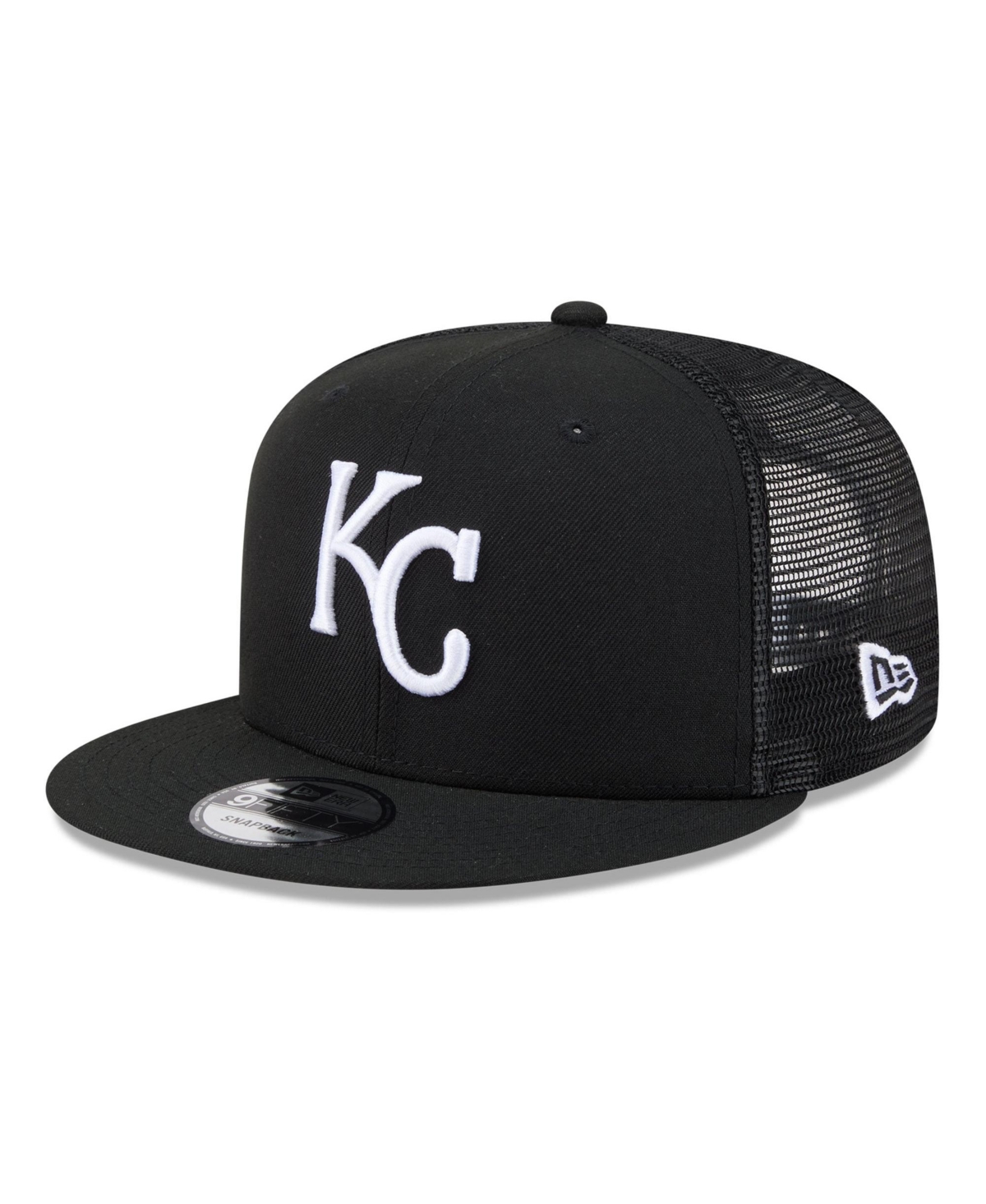New Era Men's Black Kansas City Royals 9FIFTY Adjustable Trucker Hat - Black