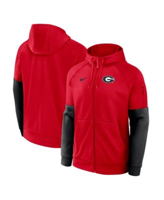 Men's Red Georgia Bulldogs Primetime Primary Logo Therma-FIT Raglan Full-Zip Hoodie