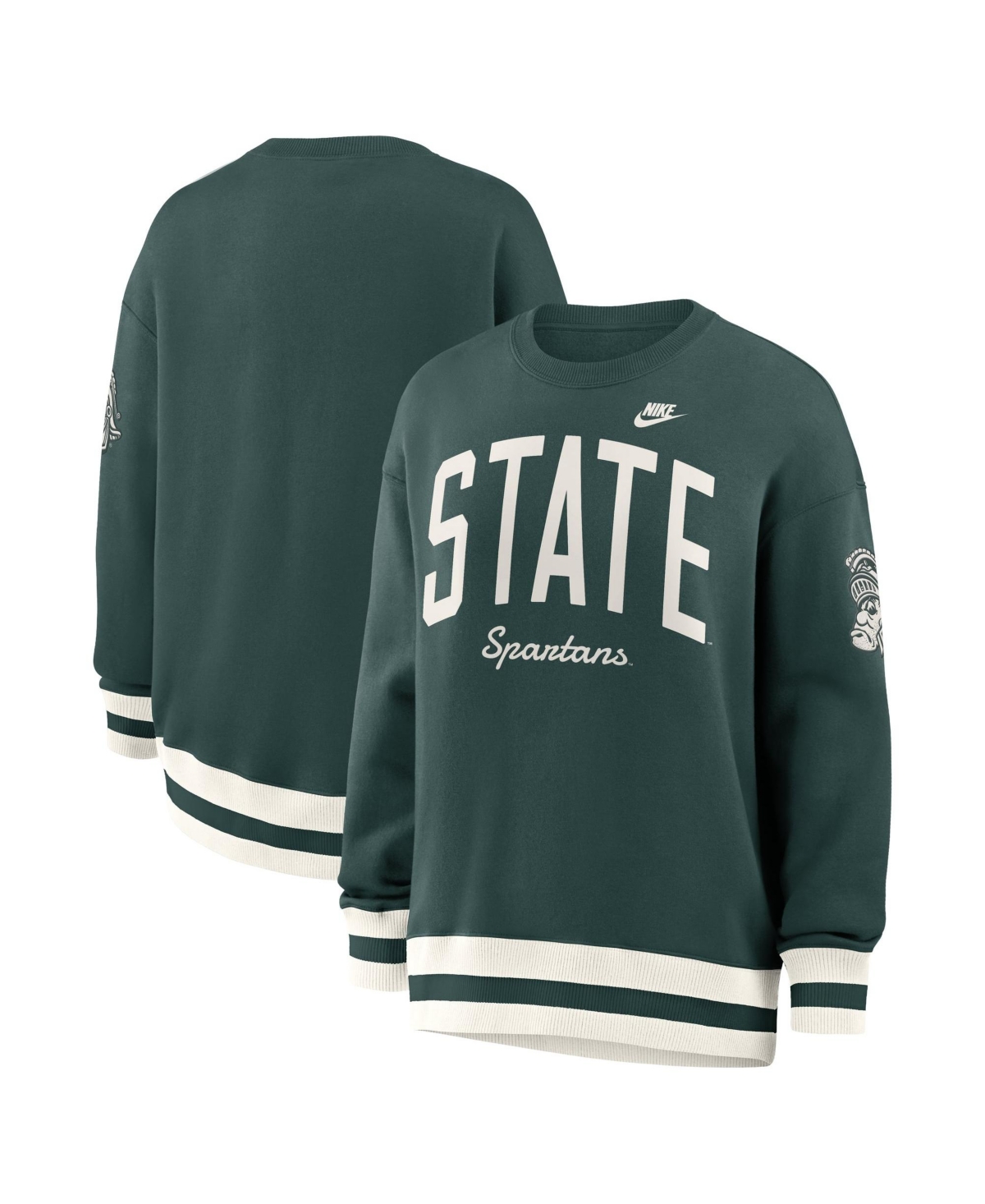 Nike Women's Green Michigan State Spartans Oversized Legacy Arch Phoenix Sweatshirt - Green, White