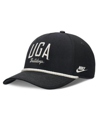 Men's and Women's Black Georgia Bulldogs Letter Rope Rise Adjustable Hat