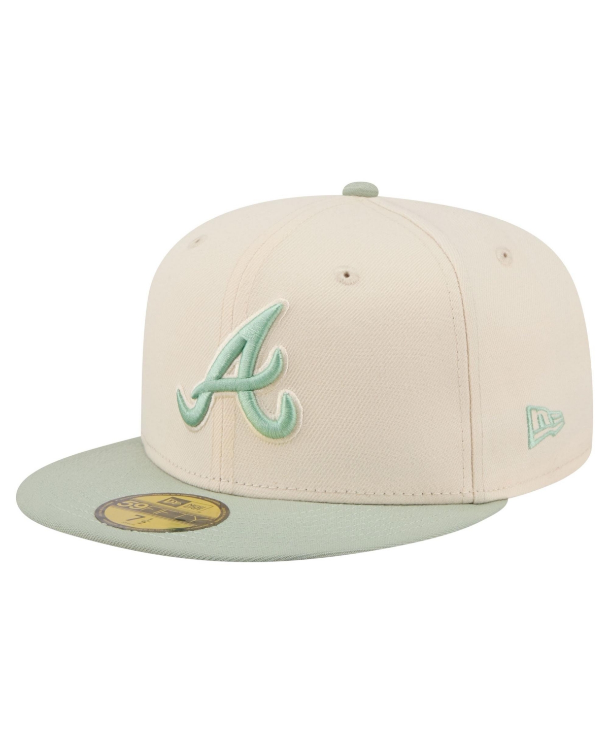 New Era Men's Cream/Green Atlanta Braves Color Pack 59FIFTY Fitted Hat - Cream, Green
