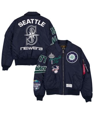Men's x Alpha Industries Navy Seattle Mariners MA-1 Full-Zip Bomber Jacket