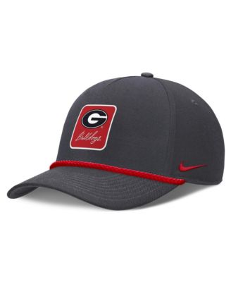 Men's and Women's Anthracite Georgia Bulldogs Script Rope Rise Adjustable Hat