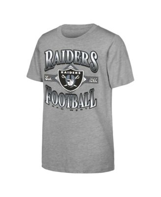 Big Boys' and Girls' Heather Gray Las Vegas Raiders NFL Of Days Past T-Shirt