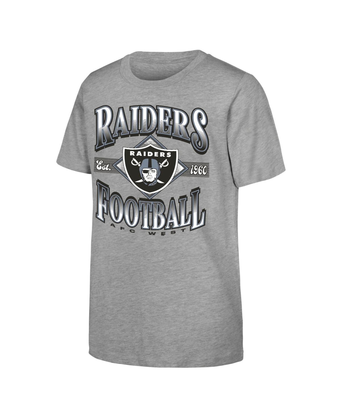Outerstuff Big Boys' and Girls' Heather Gray Las Vegas Raiders Nfl Of Days Past T-Shirt - Heather Gray