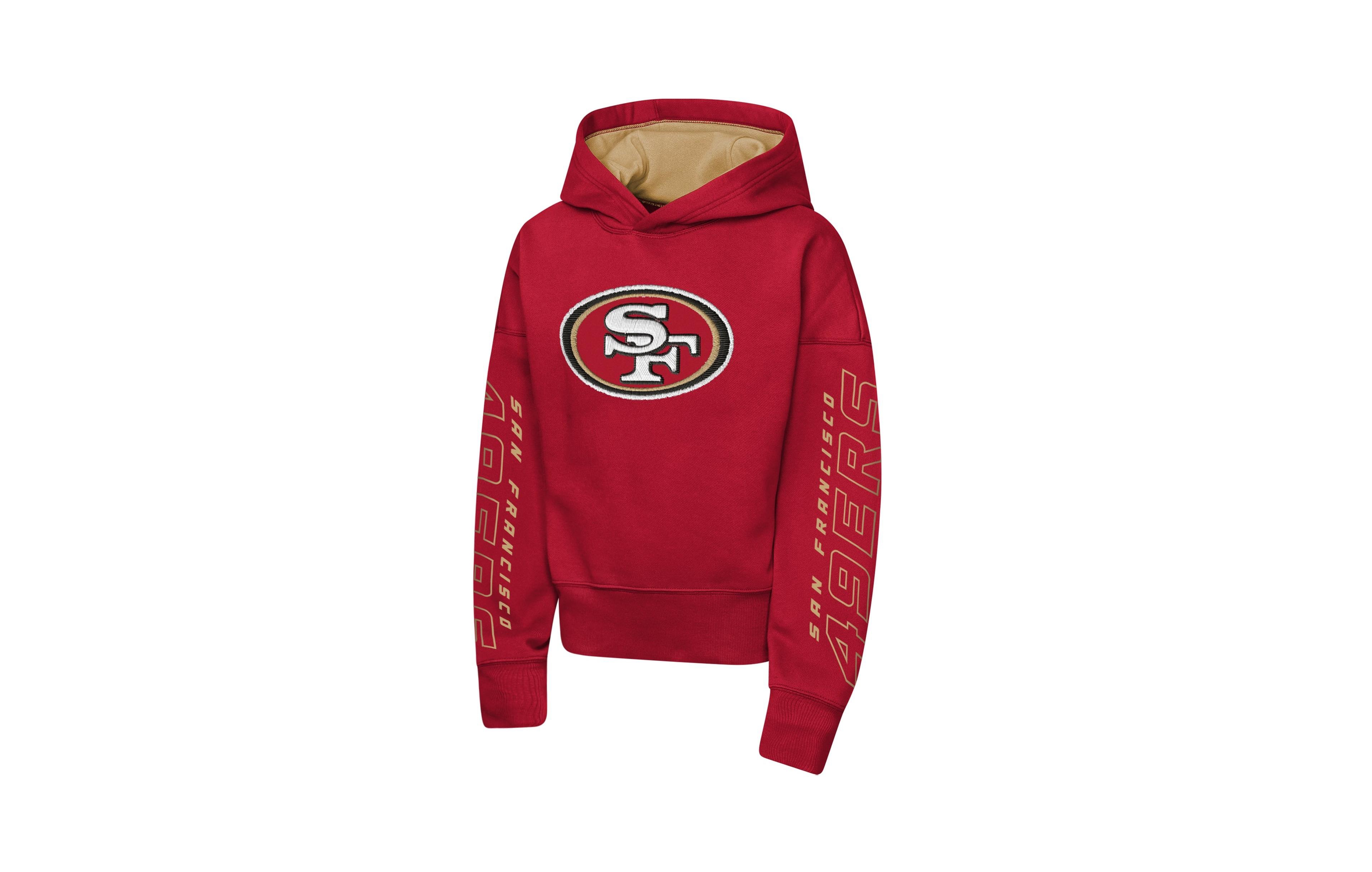 Outerstuff Big Girls' Scarlet San Francisco 49ers Miss Tailgate Color Block Hoodie
