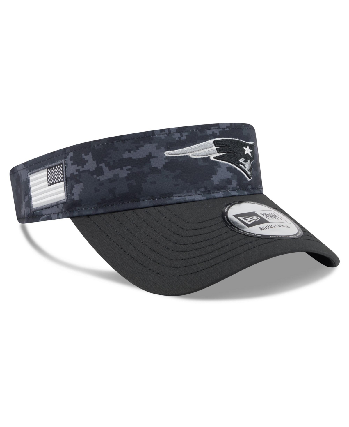 New Era Men's Black New England Patriots 2026 Salute To Service Adjustable Visor Hat - Black