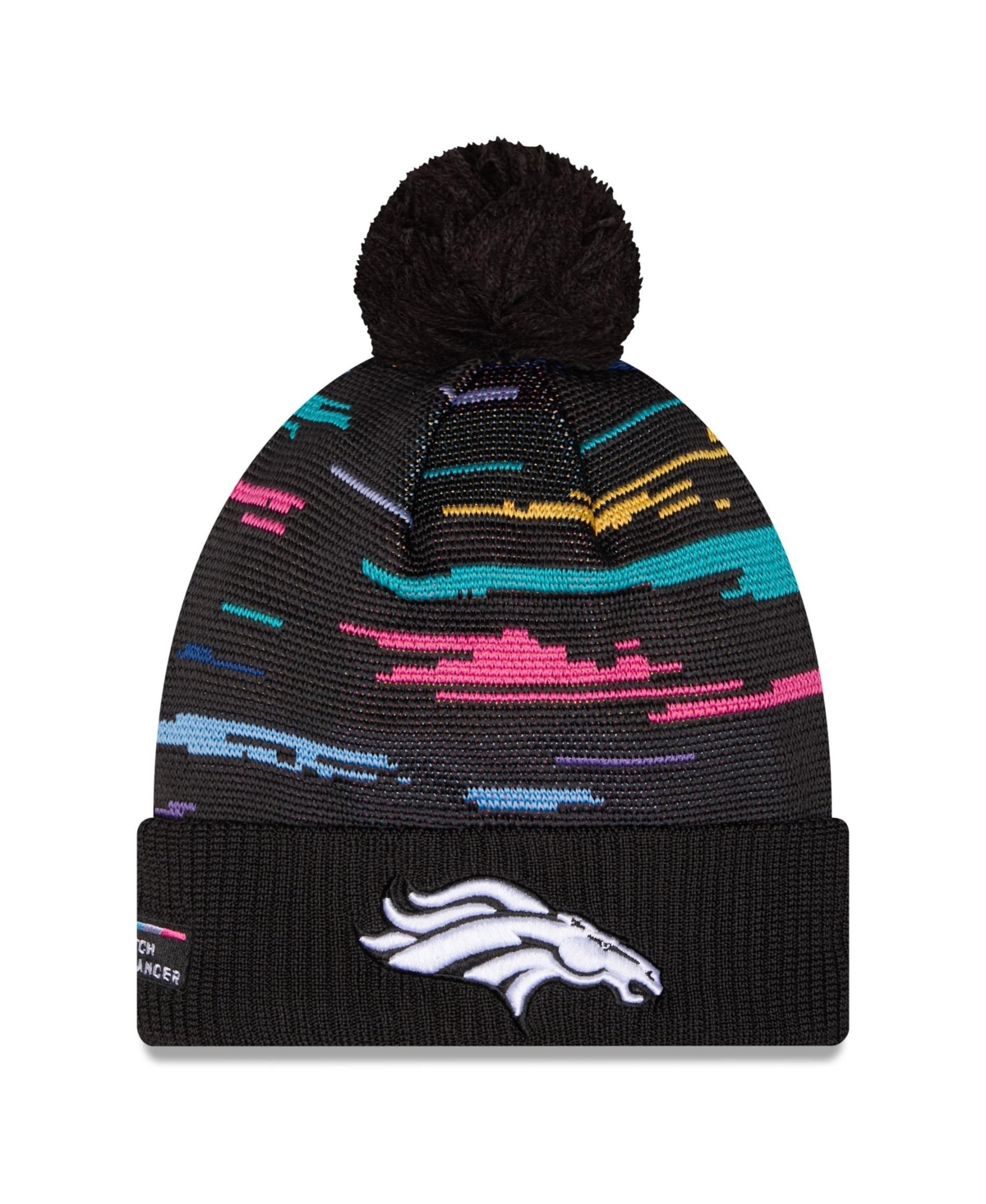 New Era Men's Black Denver Broncos 2026 Nfl Crucial Catch Cuffed Knit with Pom Hat - Black