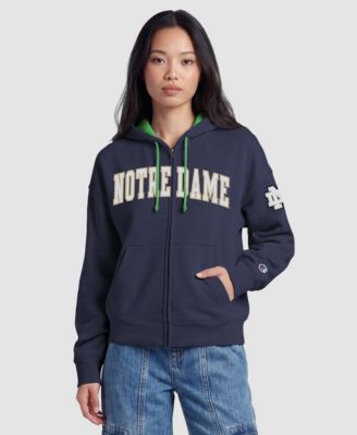 Women's Navy Notre Dame Fighting Irish Arch Full-Zip Fleece Hoodie