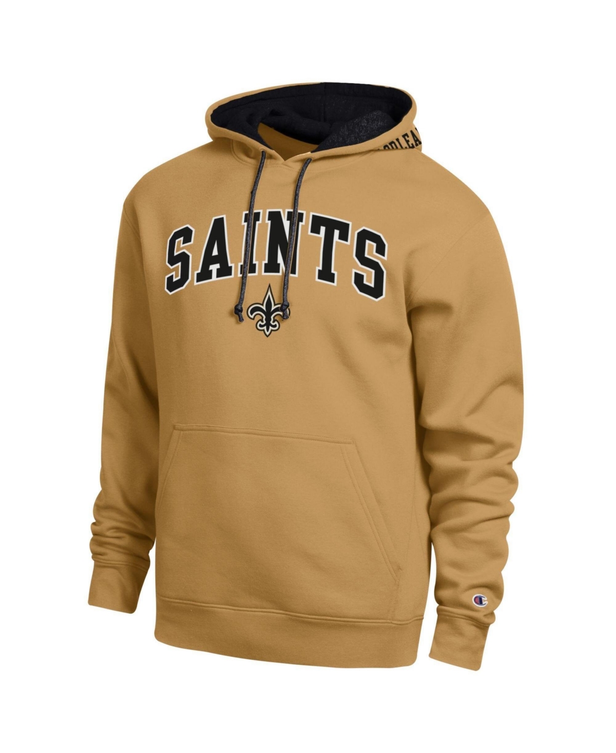 Champion Men's Gold/Black New Orleans Saints Contrast Hoodie - Gold, Black