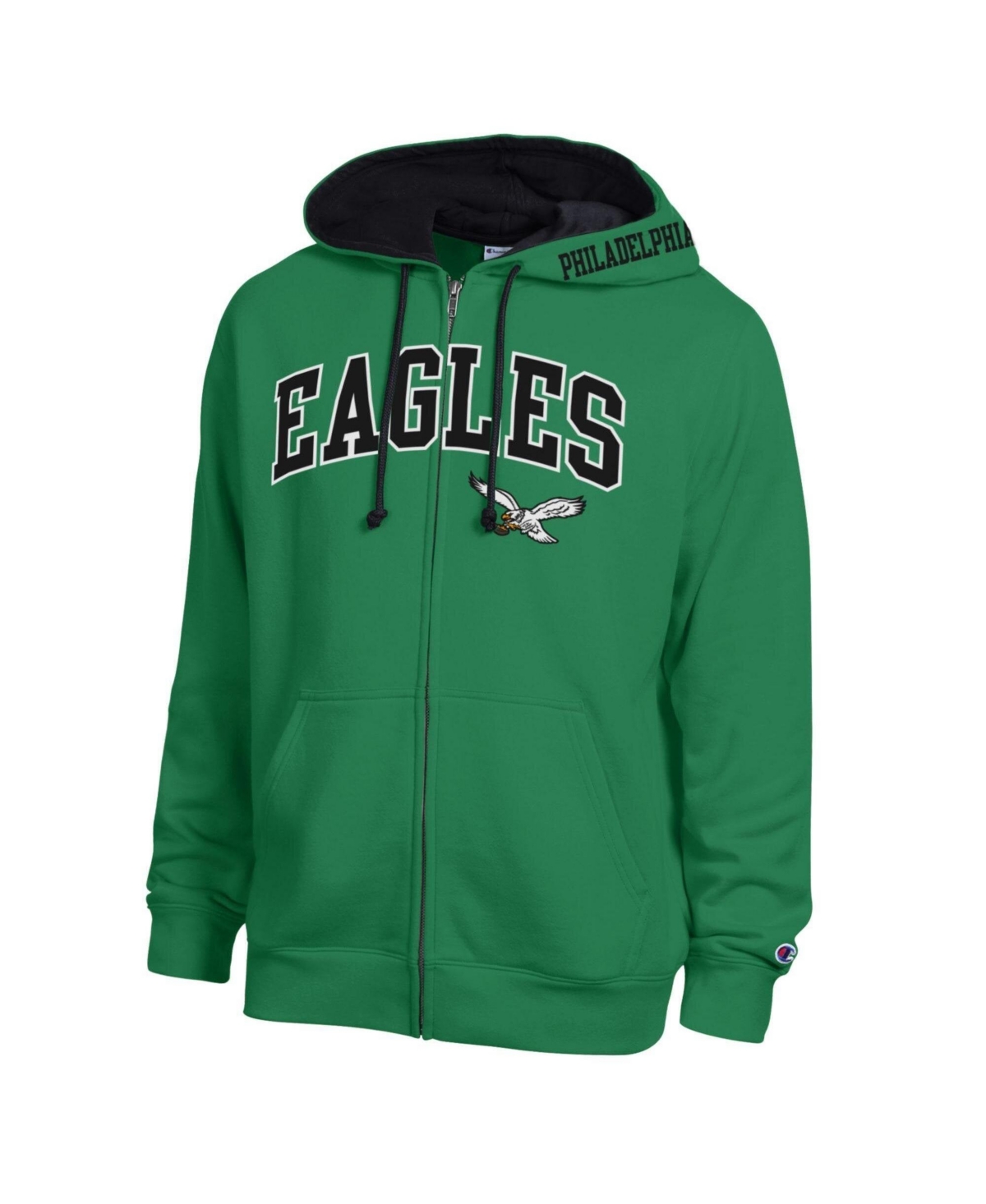 Champion Men's Kelly Green/Black Philadelphia Eagles Full-Zip Hoodie - Kelly Green, Black