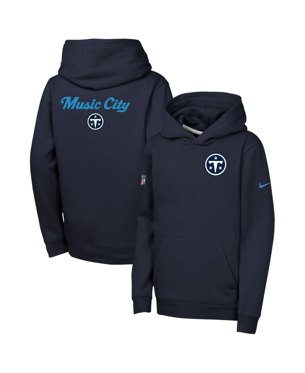 Nike Big Boys' and Girls' Navy Tennessee Titans 2026 Rivalries Collection Sideline Club Fleece Pullover Hoodie - Navy