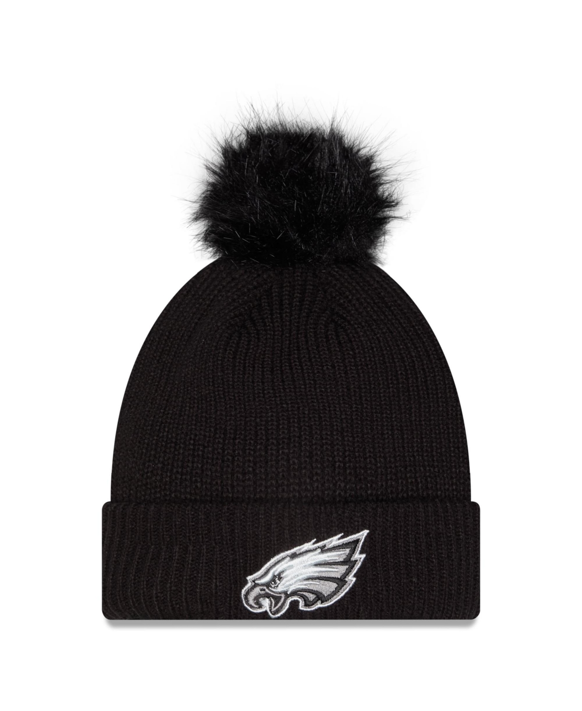 New Era Women's Black Philadelphia Eagles 2026 Salute To Service Cuffed Knit with pom Hat - Black