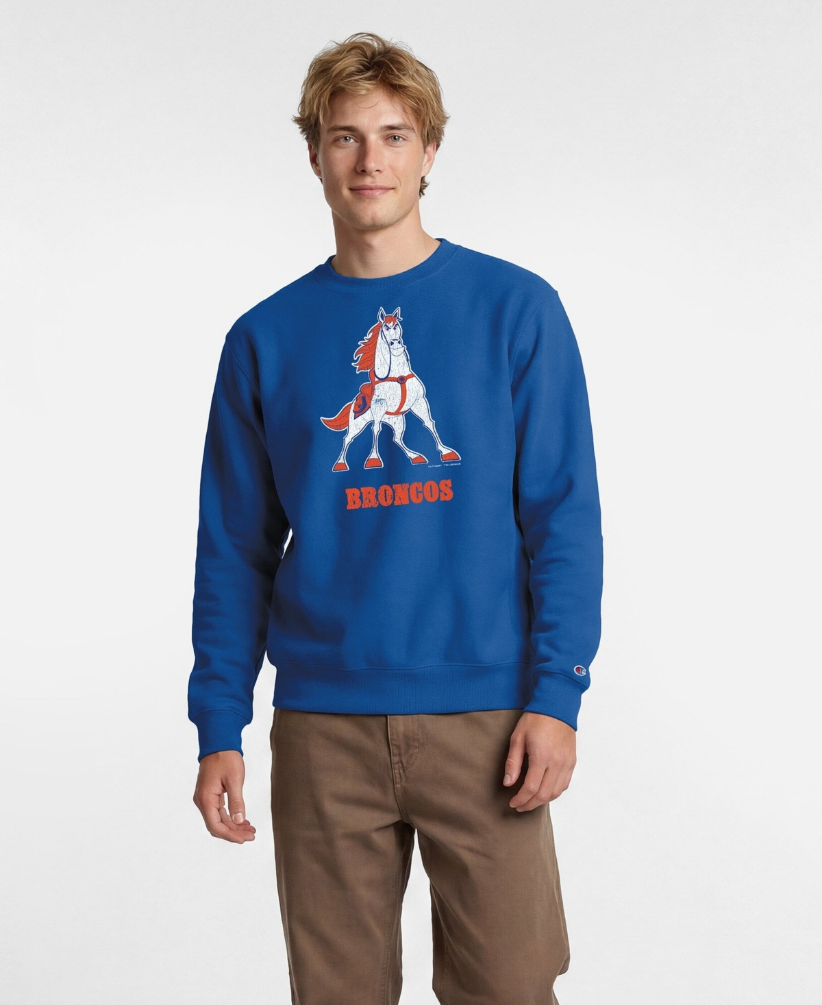 Champion Men's Disney x Royal Denver Broncos Maximus Power blend Sweatshirt - Royal