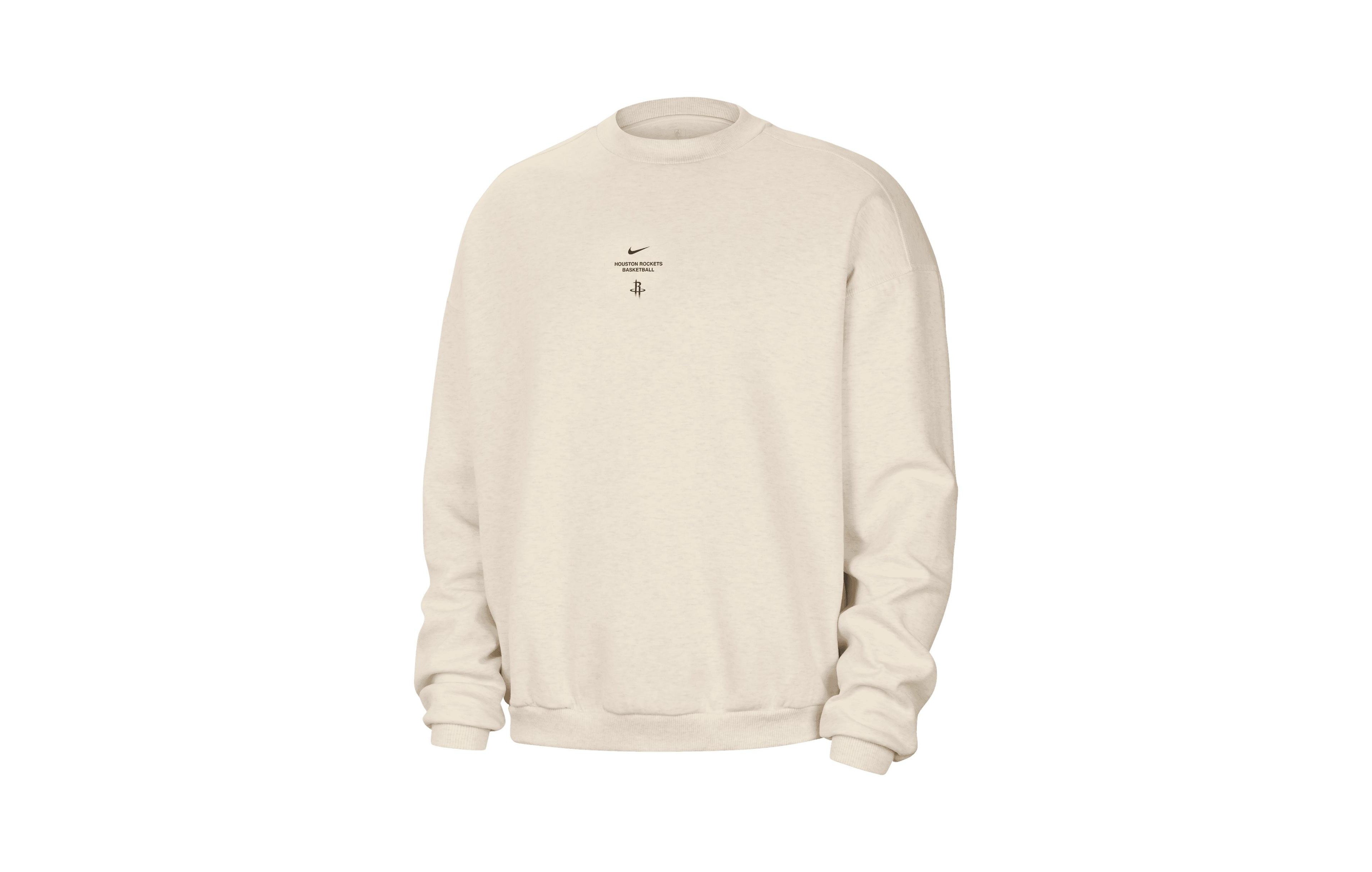 Nike Men's Oatmeal Houston Rockets 2026 Stretch Crewneck Sweatshirt