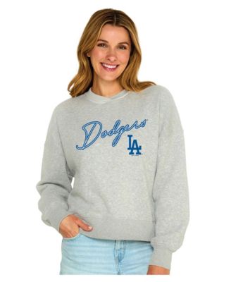 Women's Heather Gray Los Angeles Dodgers Snuggly Sweatshirt
