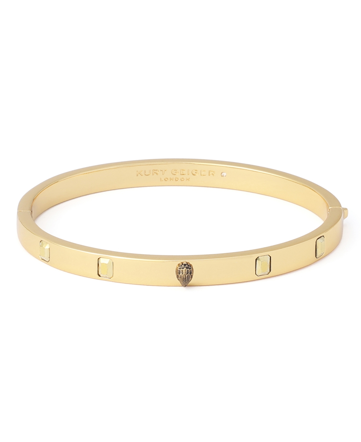 Kurt Geiger London Crystal Gold-Tone Eagle Stone Hinged Bangle Bracelet - Gold