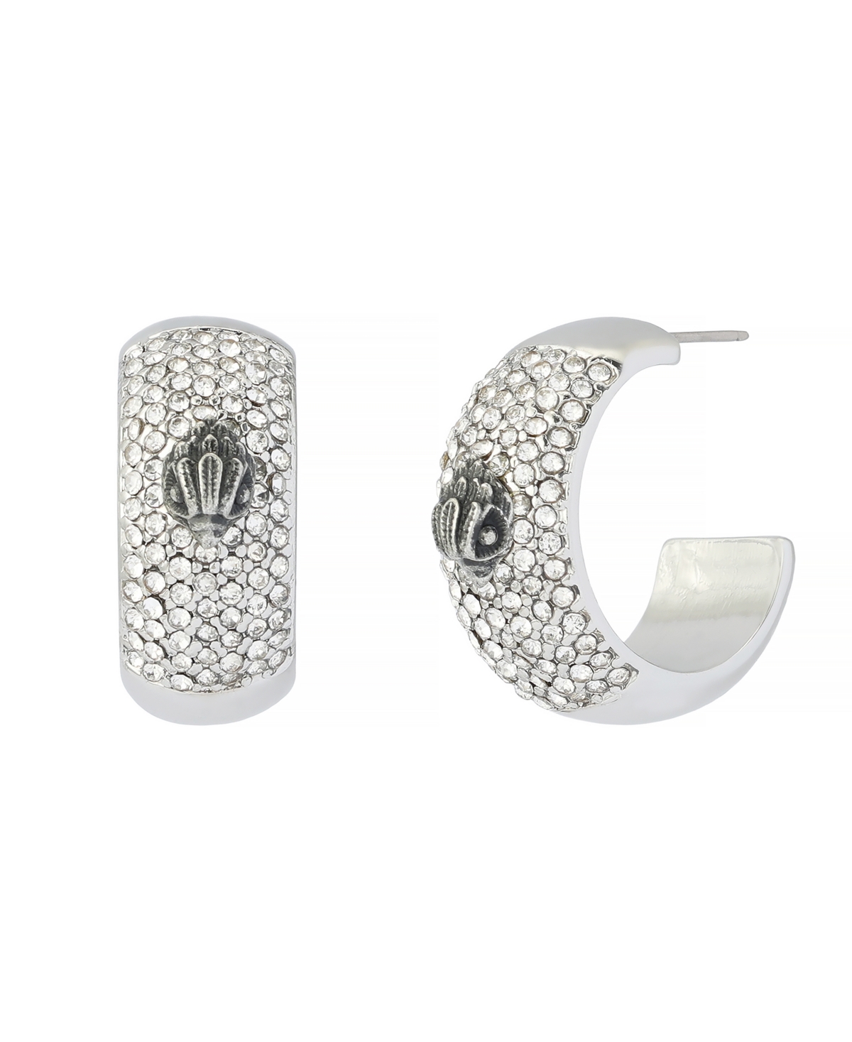 Kurt Geiger London Glass Crystal Pave Hoop Earrings - Crystal