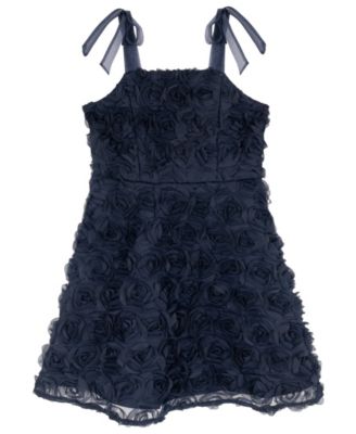 Girls' 7-16 Lurex-Chiffon Sleeveless Smocked-Bodice Dress