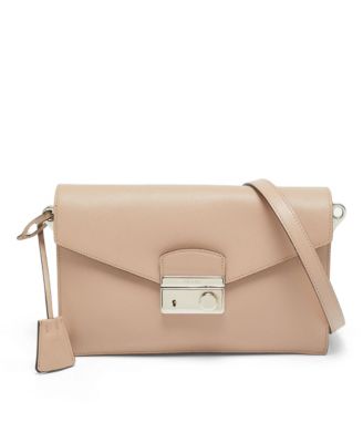 Women's Saffiano Leather Sound Flap Shoulder Bag