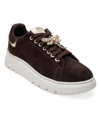 Venosa Suede Jewel-Adorned Dragonfly Hardware Sneakers