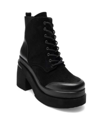 Women's Norton Faux Leather Round-Toe Block Heel Platform Boot