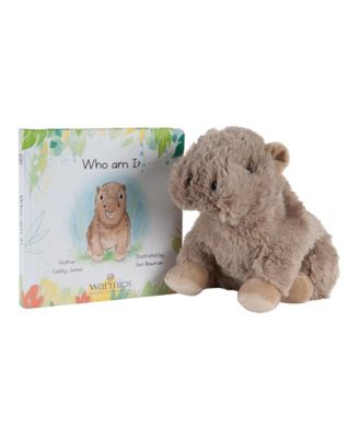 Microwavable 13" Capybara Plush and Board Book, 2-Piece Set