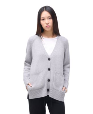 Women's Relaxed-Fit Cashmere Cardigan Taupe Sweater