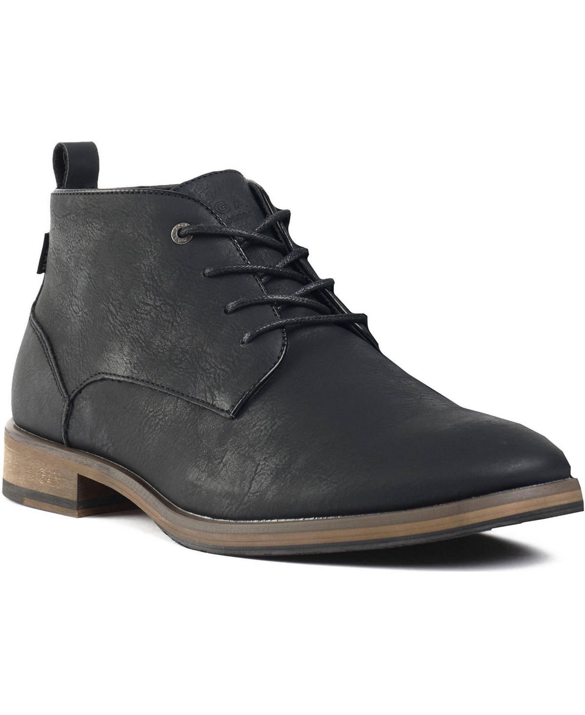 V.gan London Men's Goji 2 Almond Toe Casual Chukka Boots - Black