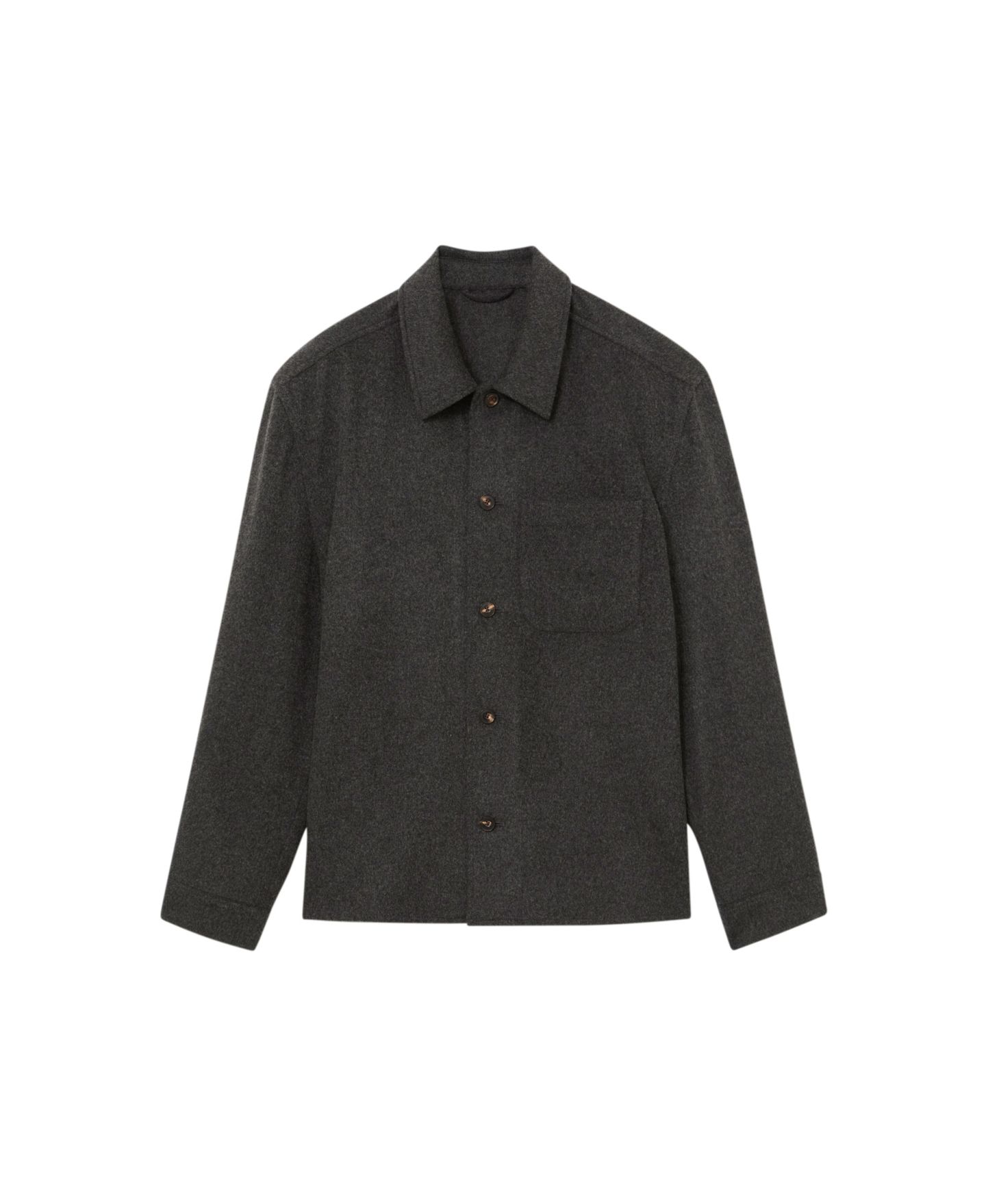 Мужская рубашка REISS Collin Wool-Blend Long-Sleeve Overshirt, цвет: Тёмно-синий — фото 9