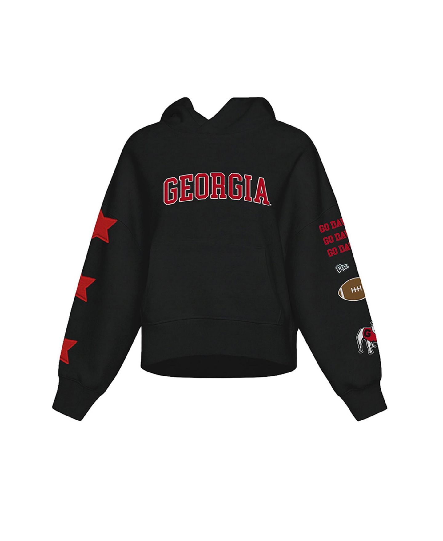 Женское худи Hype And Vice Black Georgia Bulldogs Cropped Spirit — фото 3