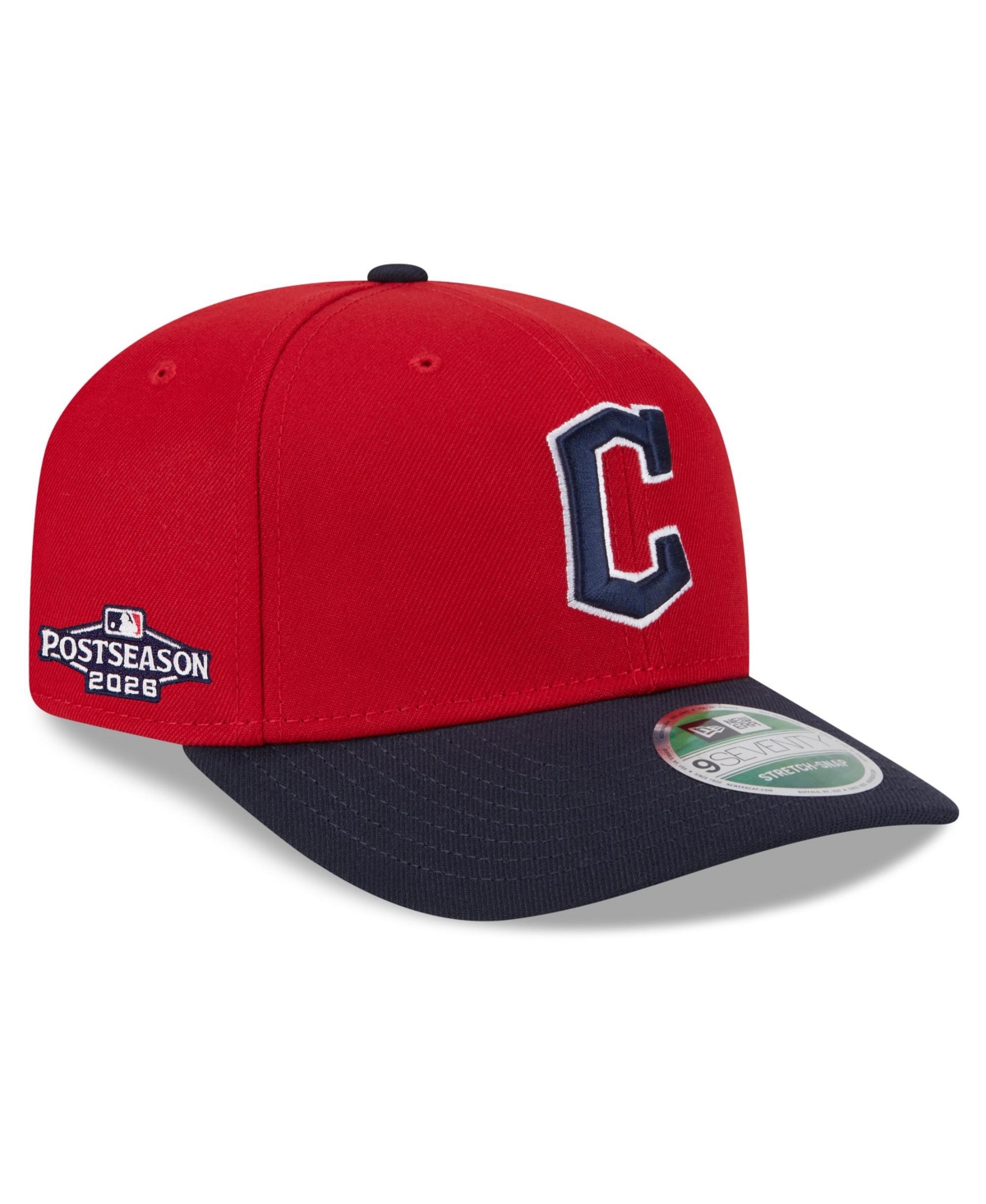 New Era Men's Red/Navy Cleveland Guardians 2026 Mlb Postseason Side Patch 9SEVENTY Adjustable Hat - Red, Navy