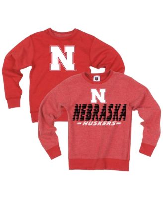 Big Boys' and Girls' Scarlet Nebraska Huskers Reversible Sweatshirt