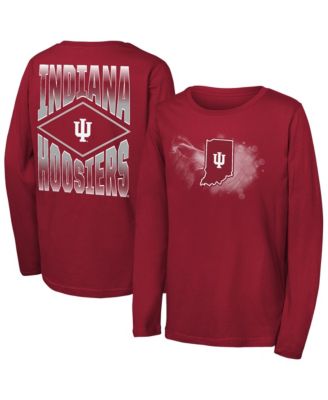 Big Boys' and Girls' Crimson Indiana Hoosiers Full Steam Long-Sleeves T-Shirt