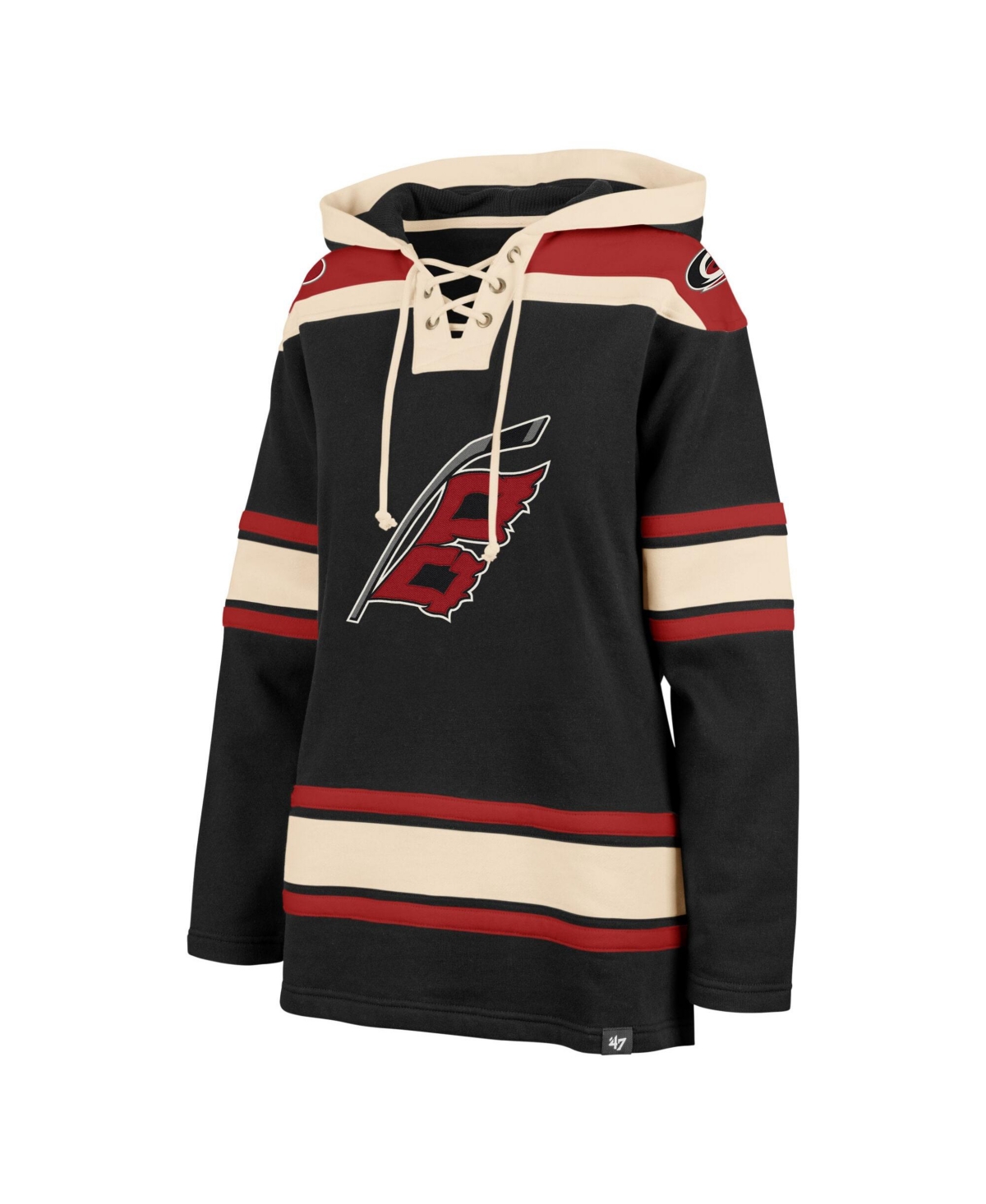 '47 Brand Women's Black Carolina Hurricanes Superior Lacer Pullover Hoodie - Black