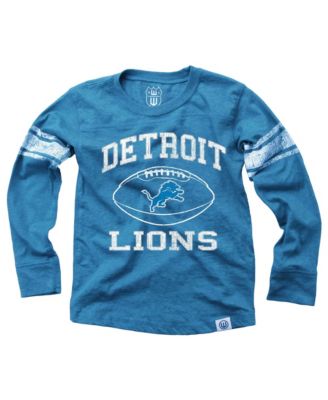 Big Boys' and Girls' Blue Detroit Lions Football Long-Sleeves T-Shirt