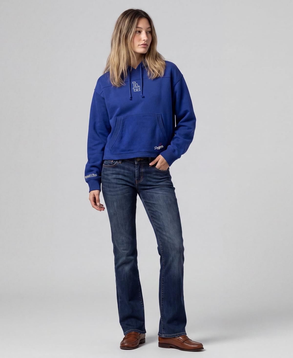 Mitchell & Ness Women's Royal Los Angeles Dodgers Cooperstown Collection Retro Roots Pullover Hoodie - Royal