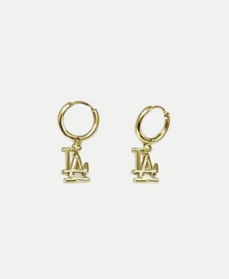 Los Angeles Dodgers Logo Charm Huggie Earrings