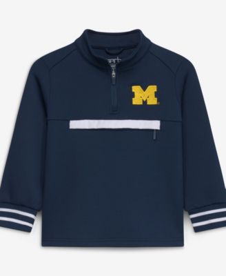 Toddler Navy Michigan Wolverines Atlas Quarter-Zip Tri-Blend Pullover