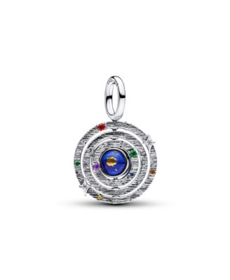 Multi-Stone Imitation Lapis Lazuli Spinning Armillary Sphere Charm