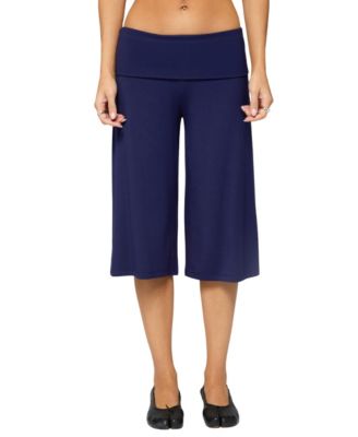 Women's Shirly Wide-Leg Foldover Waistband Capri Pants